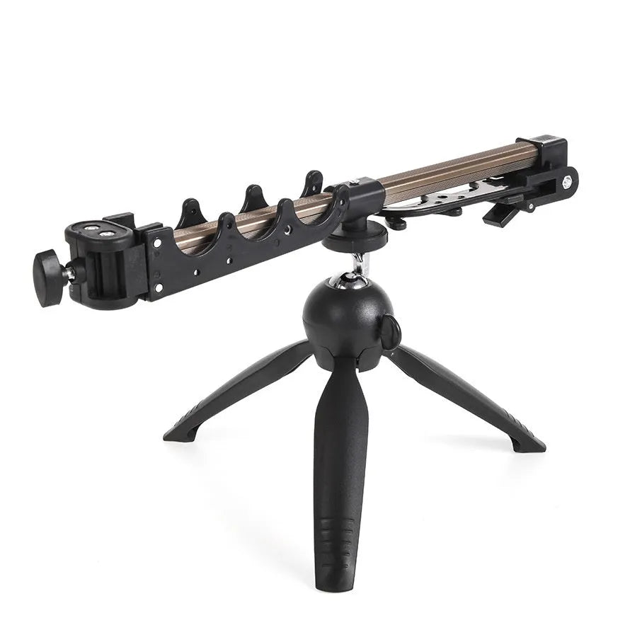Aluminium ice fishing tripod rod holder bracket on ice.
