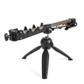 Aluminium ice fishing tripod rod holder bracket on ice.