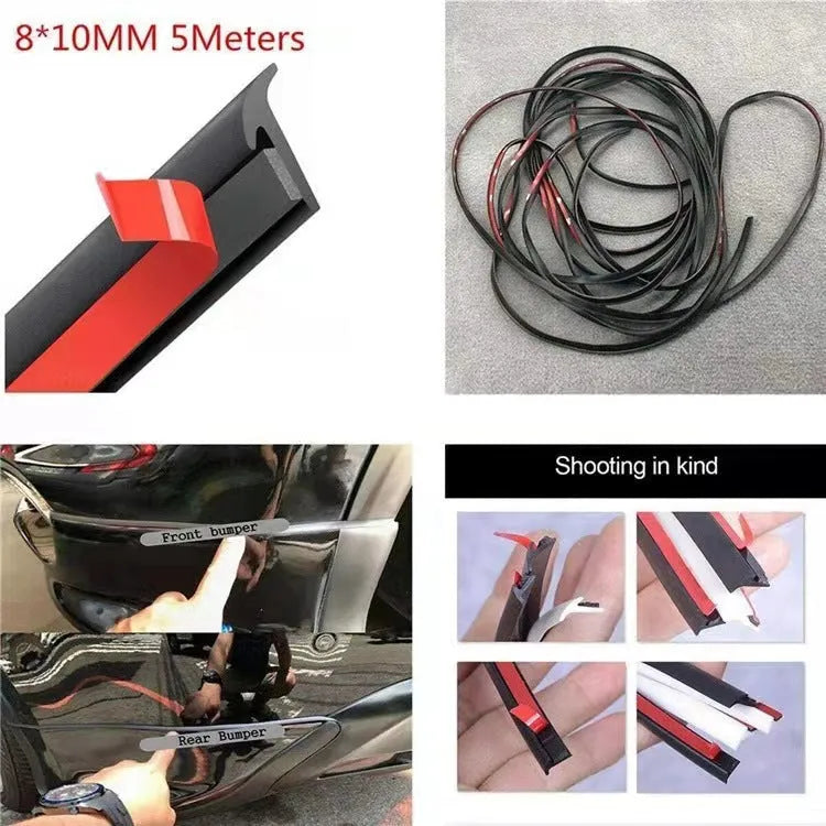 Black TPE universal rubber seal strip roll for car bumper and machinery gap filling applications