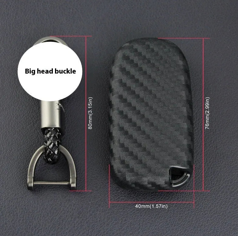 Silicone remote key case for Dodge Chrysler Fiat vehicles with carbon fibre pattern