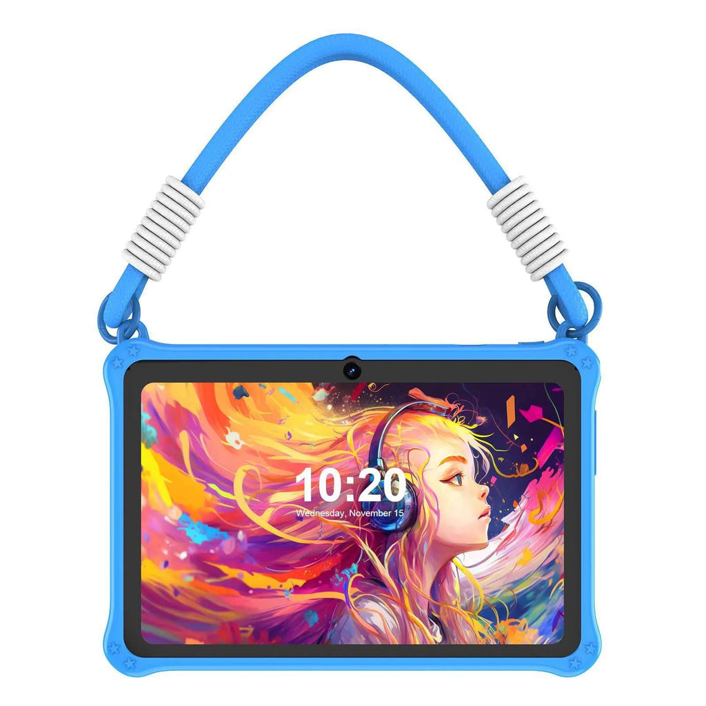 7-inch children's tablet silicone protective case in sapphire blue with HD screen film