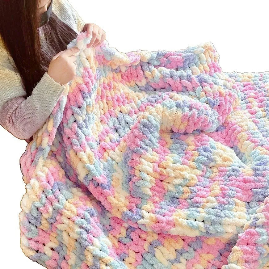 Coarse yarn chenille braided gravity blanket in modern simplicity style, available in multiple sizes and colours