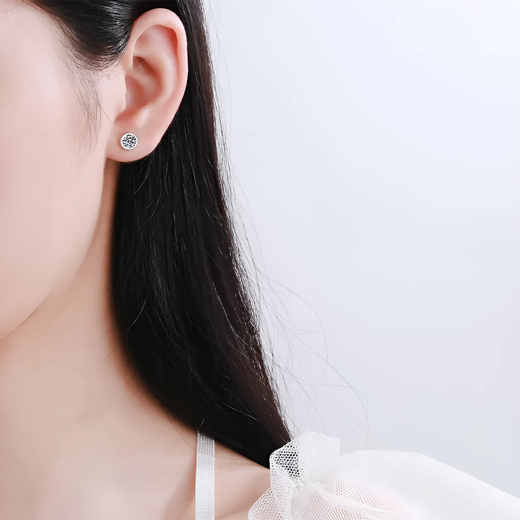 Geometric design gold-plated silver earrings with a choice of moissanite or zircon stones.