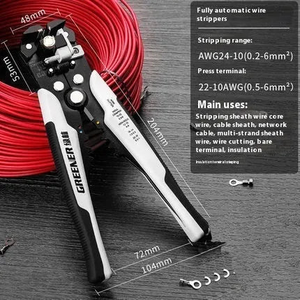 Automatic wire stripping pliers with high carbon steel blades in box