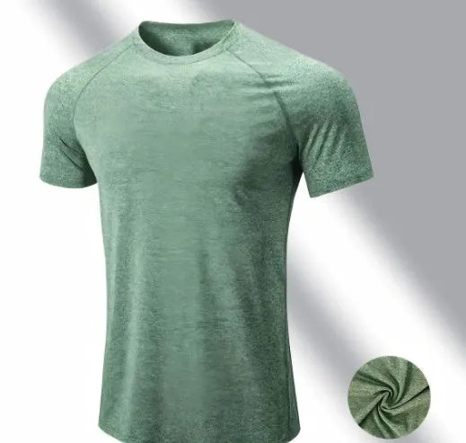 Tight stretch quick-drying short sleeve running t-shirt in polyester blend