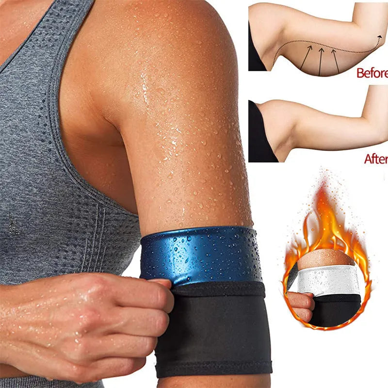 Sports arm sweatband in blue, silver, black and red, and black and yellow colours for comprehensive fitness.
