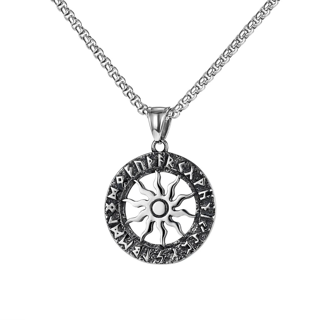Men's silver skull pendant necklace on stainless steel chain, showing electroplated alloy pendant options.
