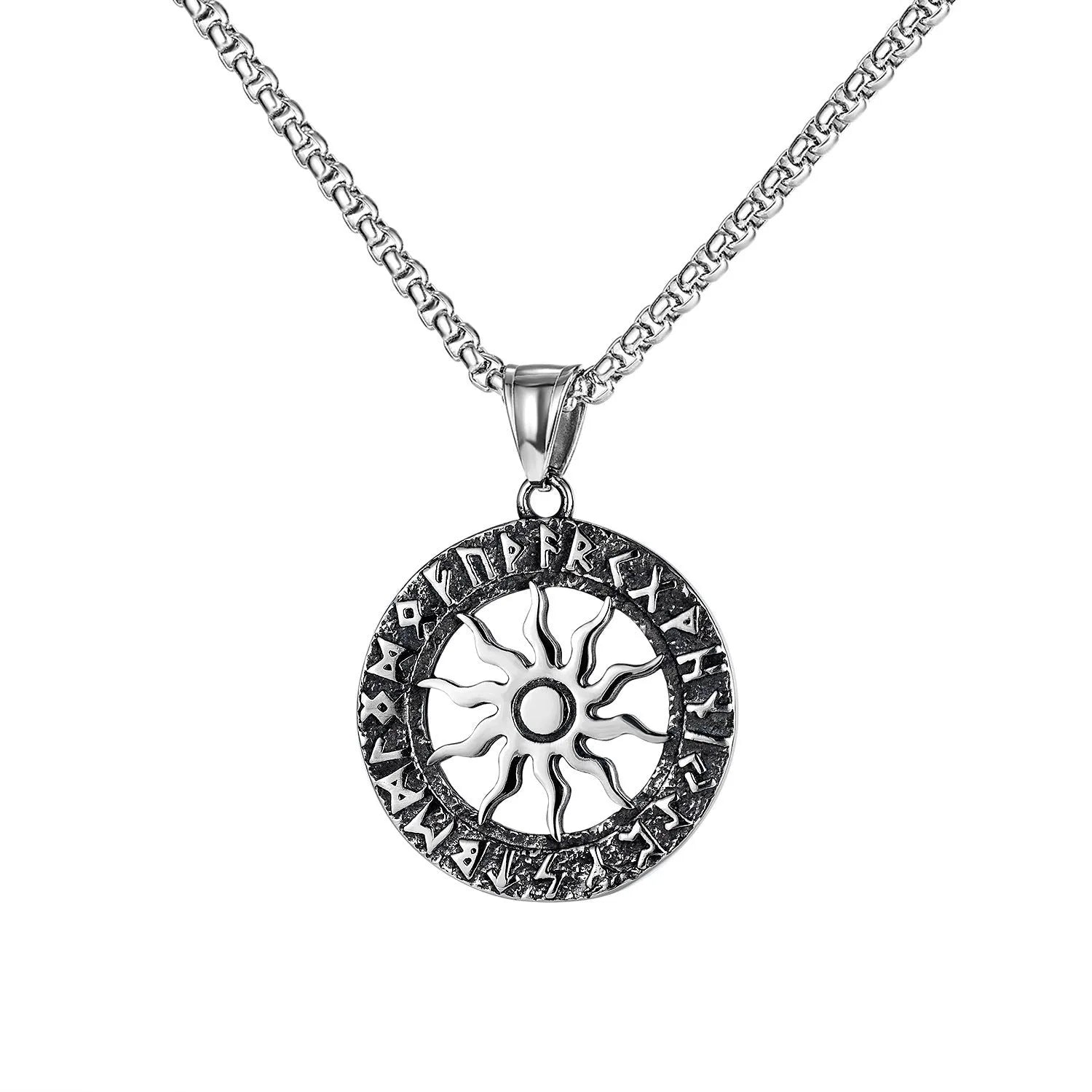 Men's silver skull pendant necklace on stainless steel chain, showing electroplated alloy pendant options.