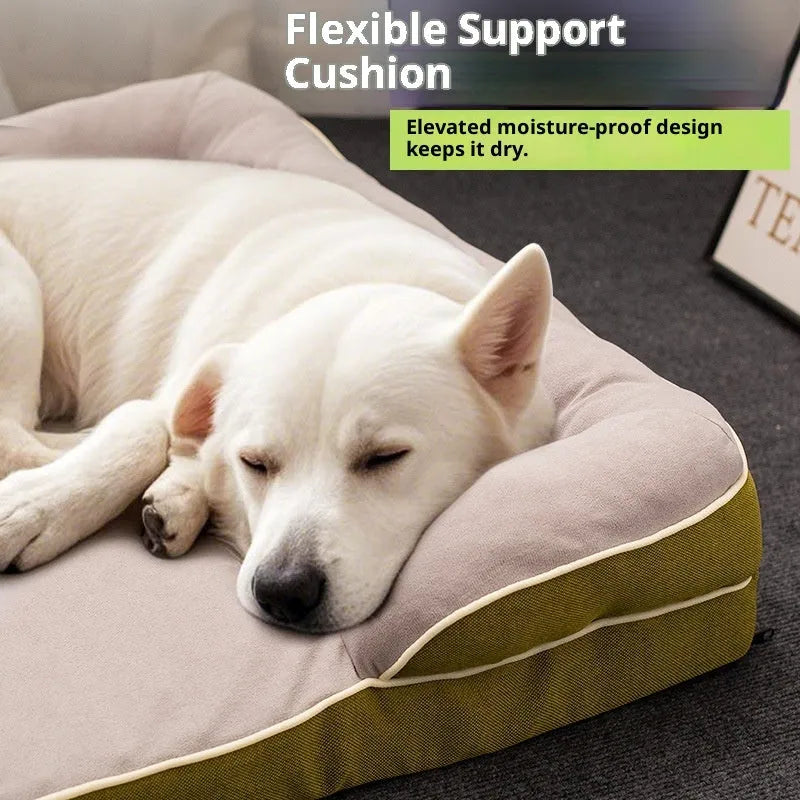 Four Seasons universal kennel pet bed with removable washable cover in green for dogs