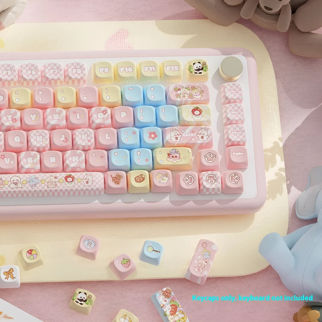 Clip Doll mechanical keyboard keycap set with sublimation printed doll theme design