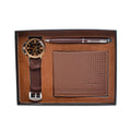 Modern simplicity wallet pen watch gift set in black or brown with OPP packaging