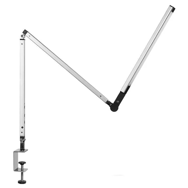 Aluminium clip-on desk lamp with flexible gooseneck and LED light in dazzling black finish