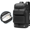 Men's large capacity black waterproof shoulder backpack 21 inch for travel and business