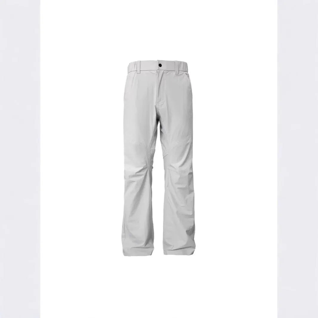 3D cut casual breathable trousers for men in Army Green, straight leg, mid waist