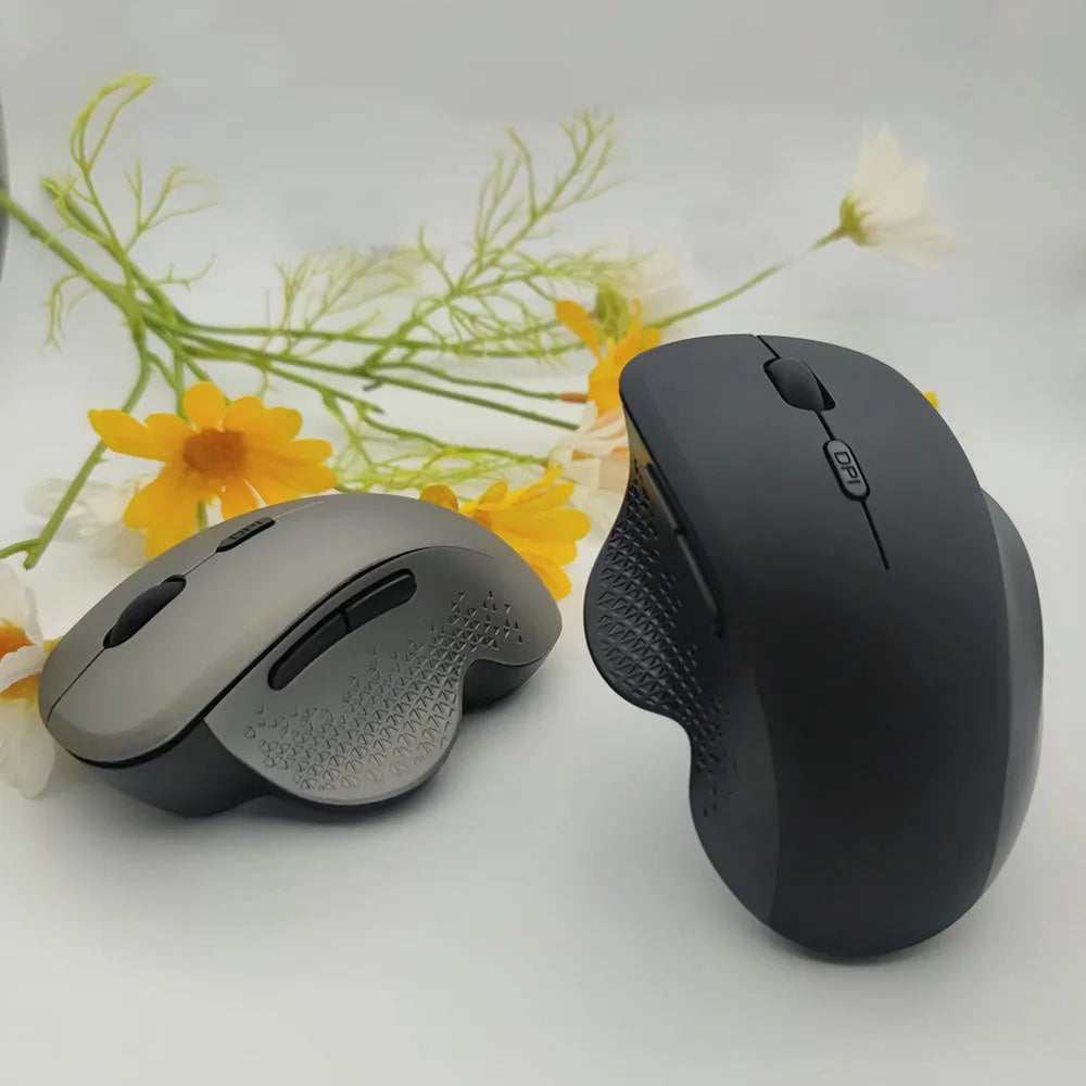 Black or grey rechargeable wireless laptop mouse with USB charging cable