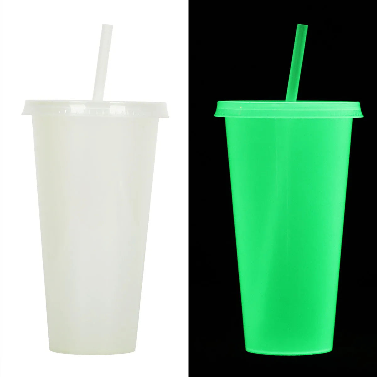 720ml colourful plastic Halloween sippy cup with a straw on a table.