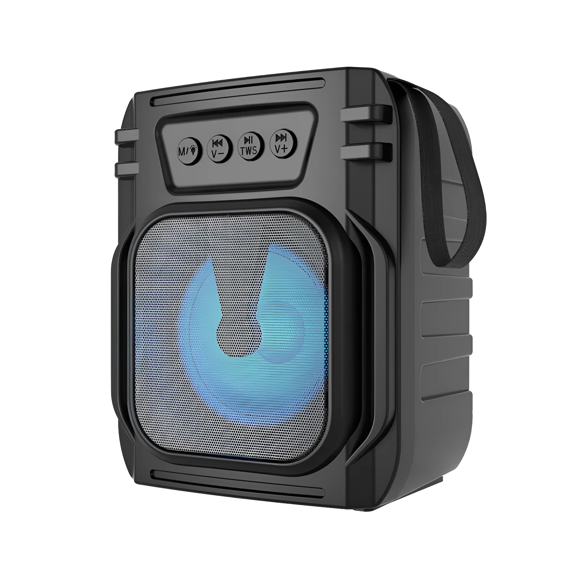 Portable Bluetooth speaker with compact dimensions measuring 110mm height by 87mm width by 137mm depth