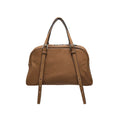 Women's genuine leather retro shoulder bag in black with sandwich pockets and double straps