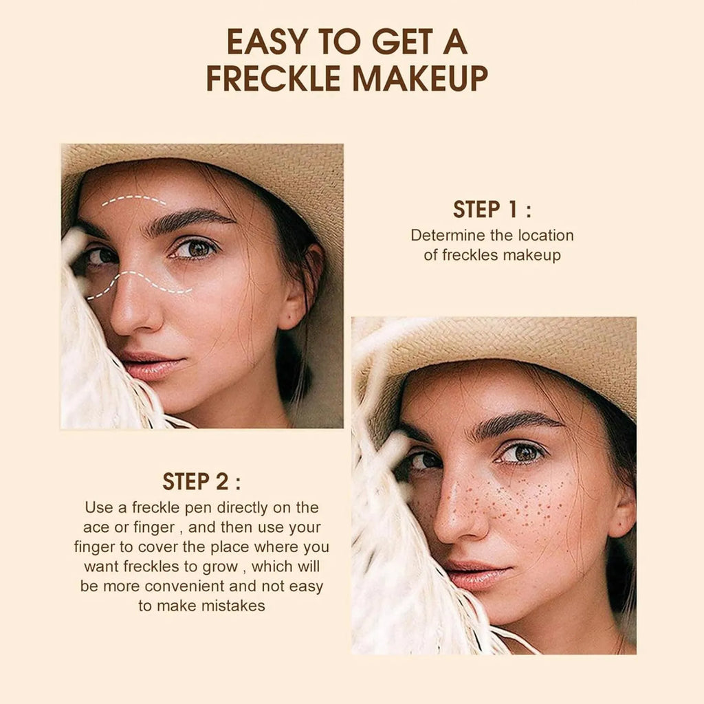 Dark brown waterproof freckle pen with precision tip for makeup application.