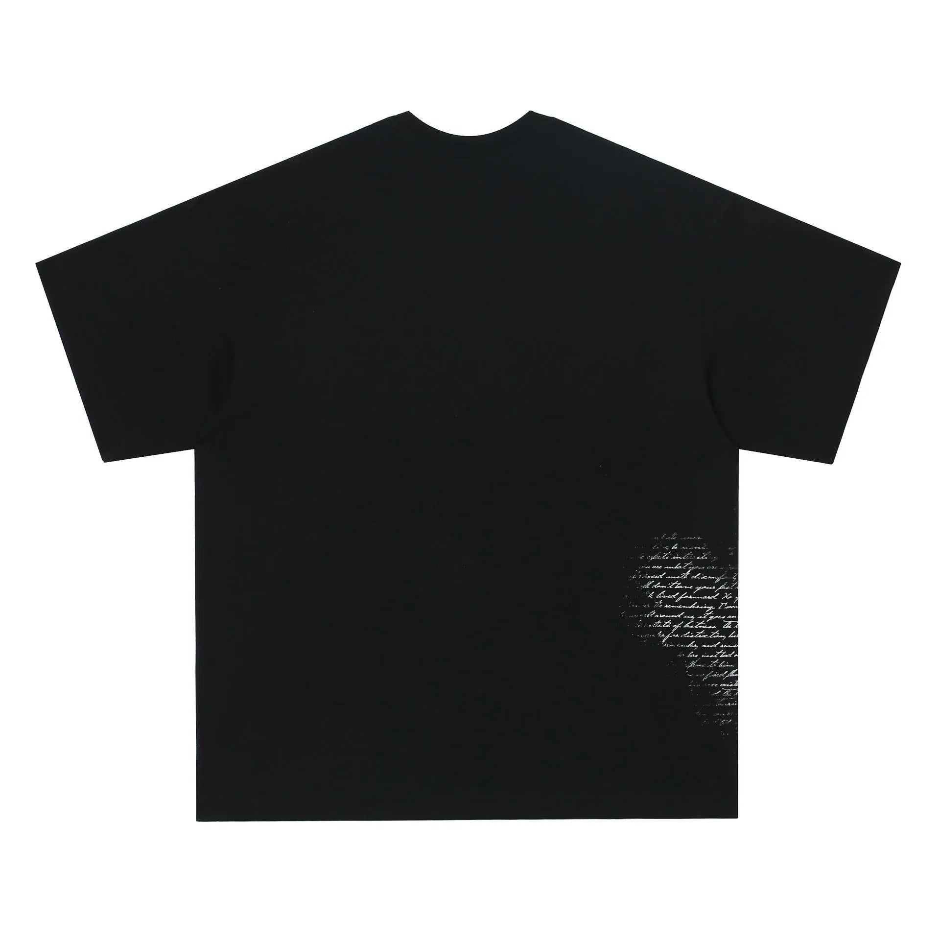 Black or white cotton T-shirt with retro hip hop gothic style letter print on the front.