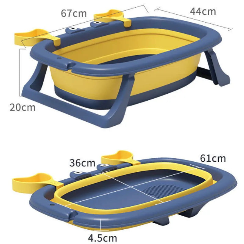 Blue foldable portable pet tub for washing cats and small dogs