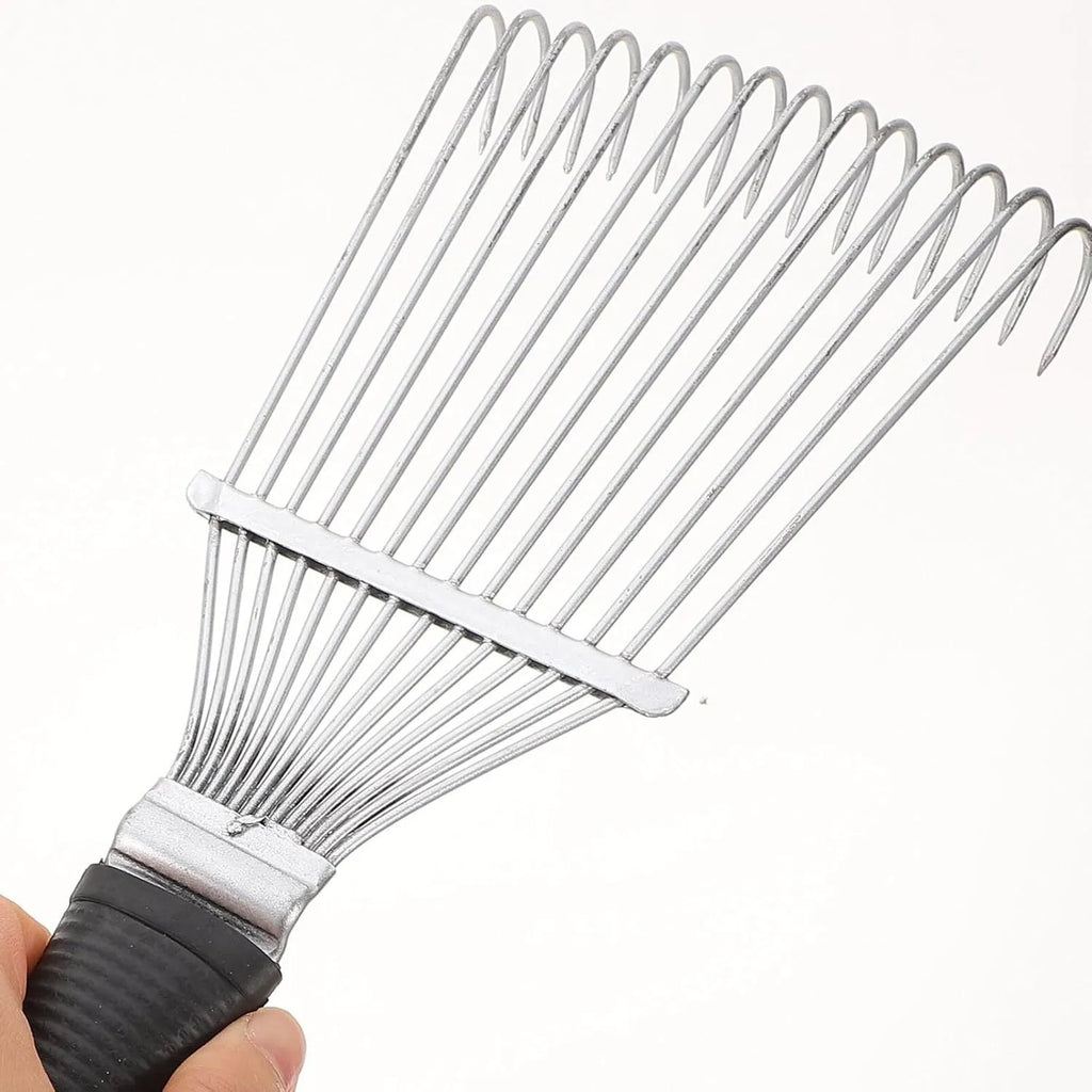 Stainless steel pet dematting brush rake comb for horse and dog grooming.