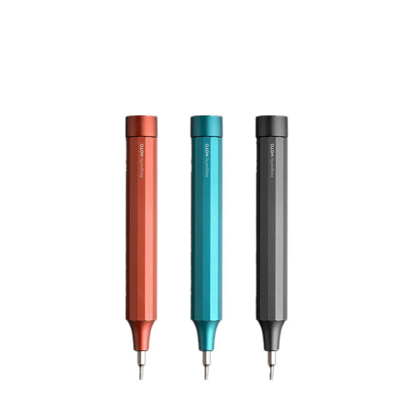 24-in-1 electronic repair screwdriver set with hexagonal handle and magnetic bit storage in black green grey red colours