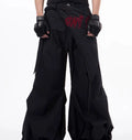Korean style wide-leg pants for boys in black and grey colour options