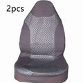 Black quilted automotive seat cover made from PU and polyester fabric with plastic attachment hooks