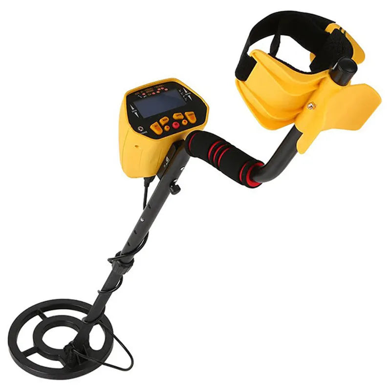 GC1028 professional metal detector with black and yellow colouring and LCD display