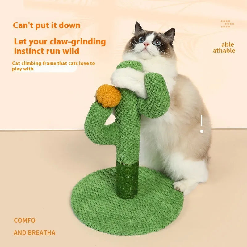 Cactus cat scratch board scratching pole climber toy with coconut tree design option