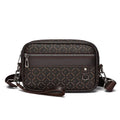 New Casual Shoulder Messenger Bag Men's Large Capacity Handheld Horizontal Geometric Pattern PU 2206 Black