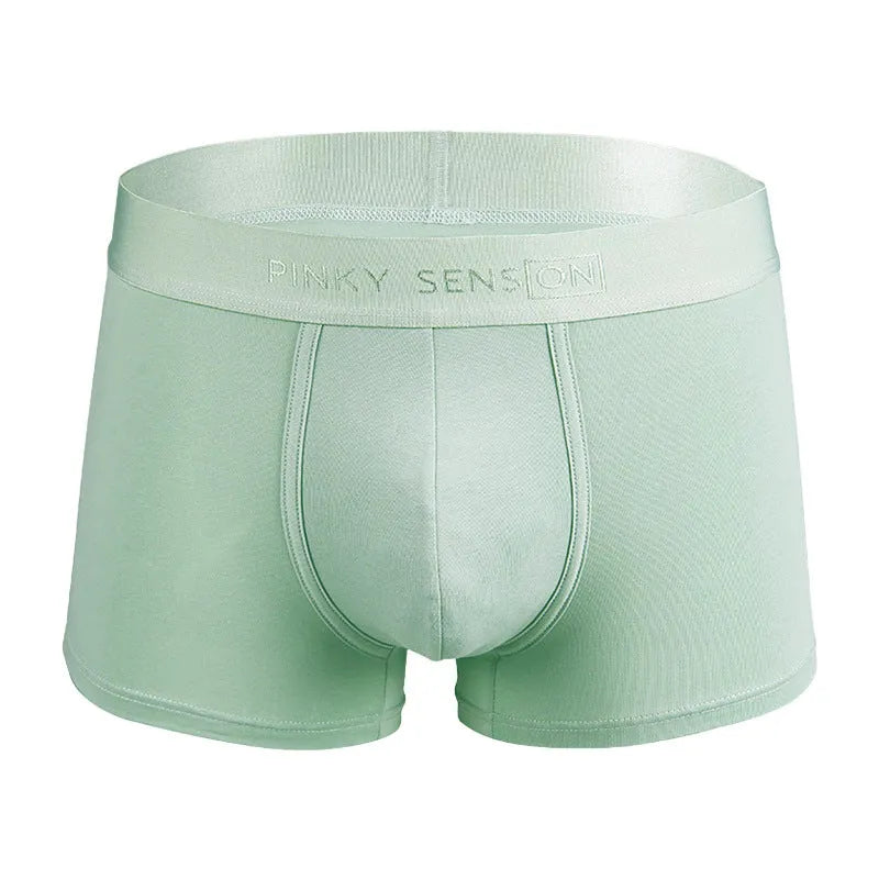 Men's solid colour cotton boxer shorts on a white background