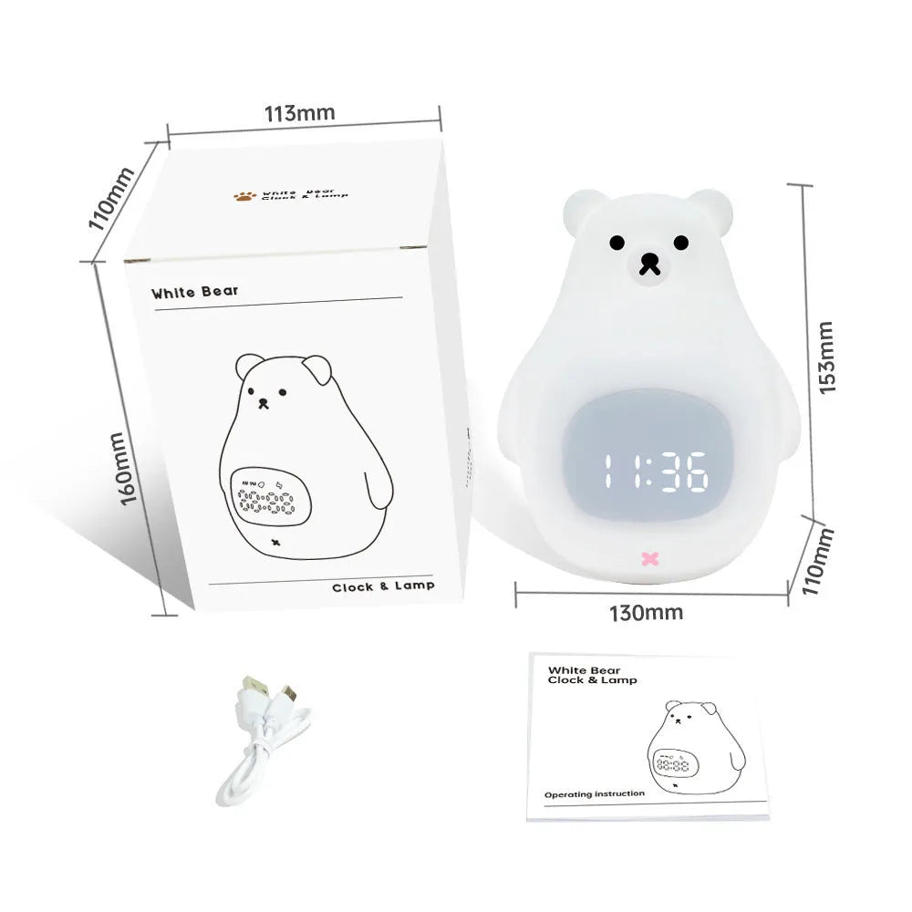 Big white bear silicone night light with remote control and colour changing features