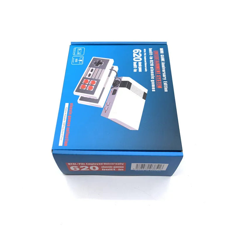 NES Mini retro game console with two controllers and British Standard power supply on 18.3cm measurement scale