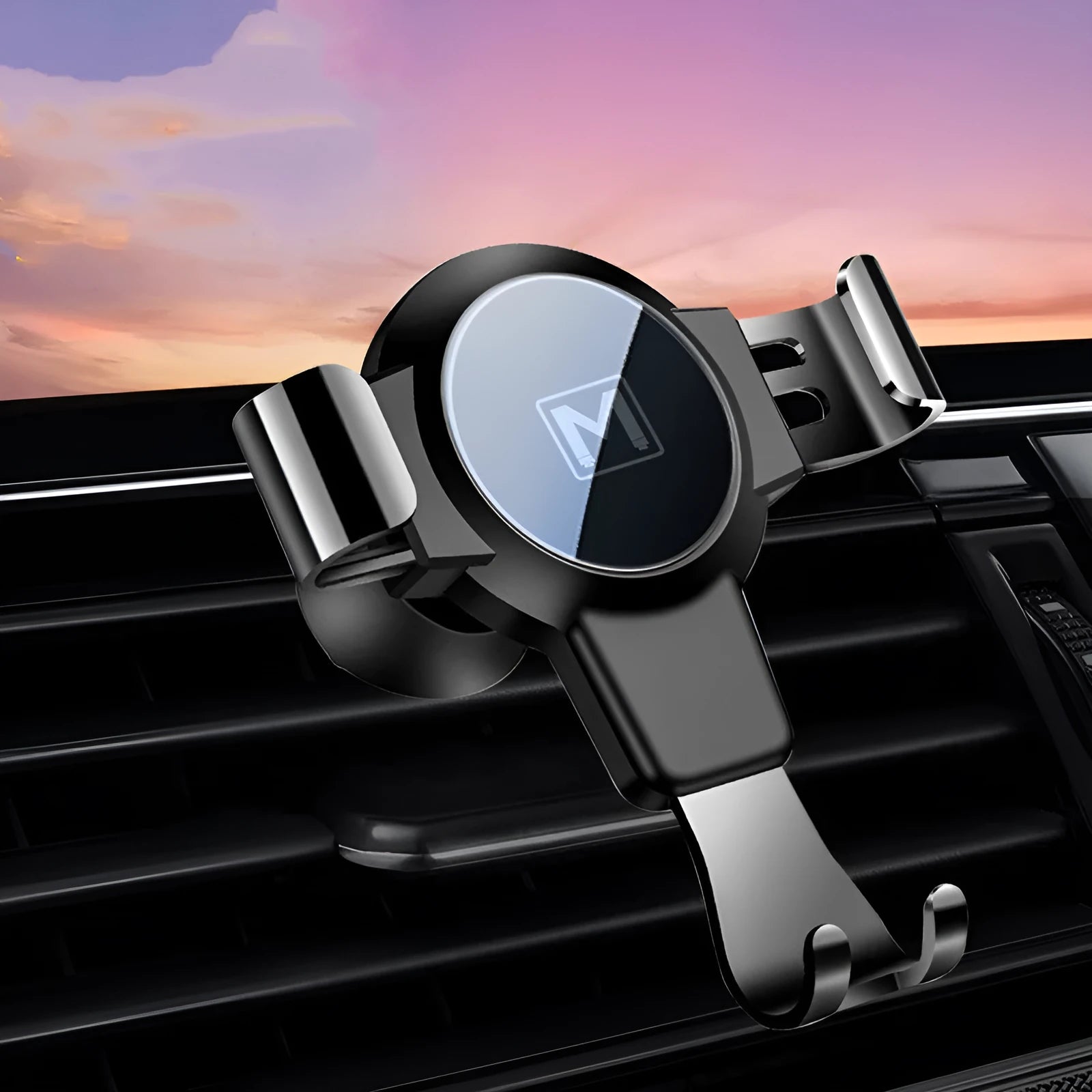 Black ABS mirror car air conditioning vent mount for mobile phone