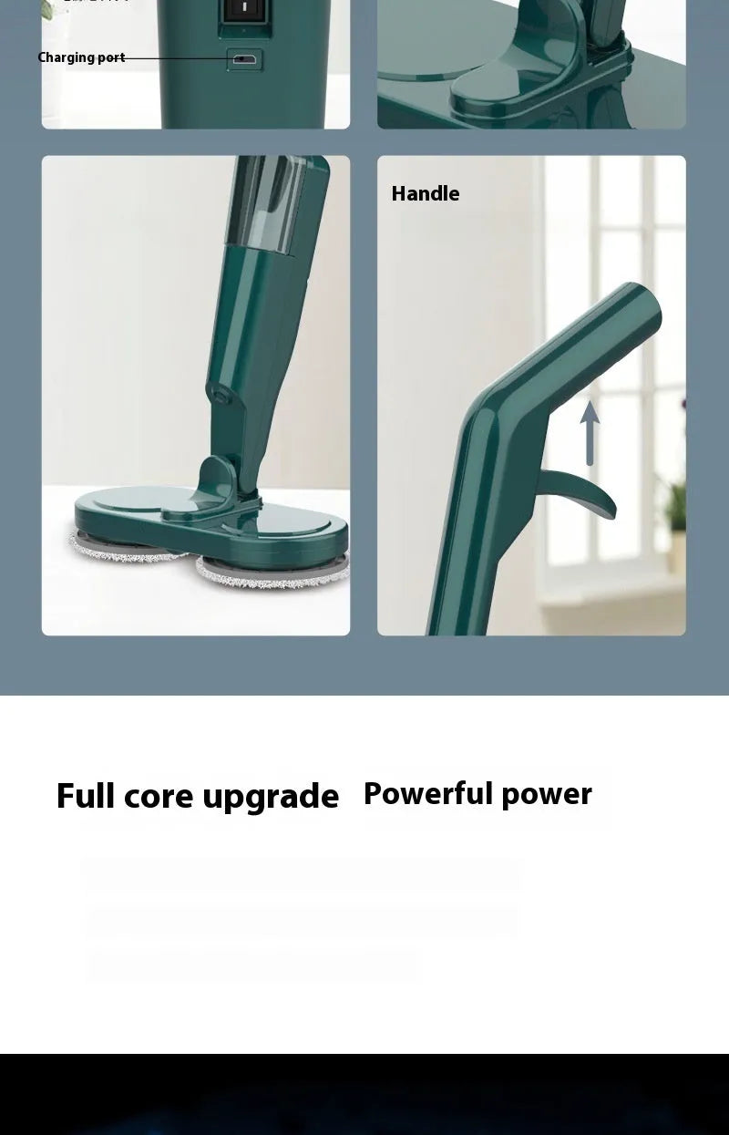 Wireless sweeping and mopping machine in S5 Green colour with USB charging port