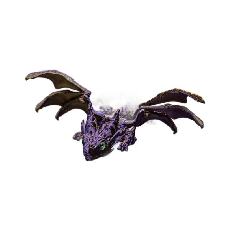 Red and gold Print Flying Dragon Wings decoration toy made from PLA plastic.