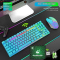 T3 wireless charging keyboard and mouse set with backlight in black, white, or orange colour options