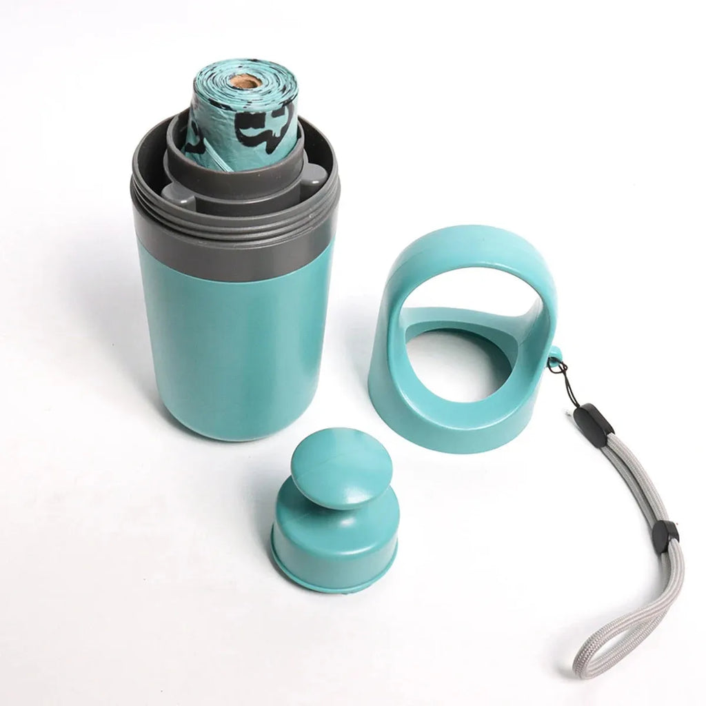 Blue pet outdoor toilet claw pooper scooper with ABS plastic build and garbage bag dispenser