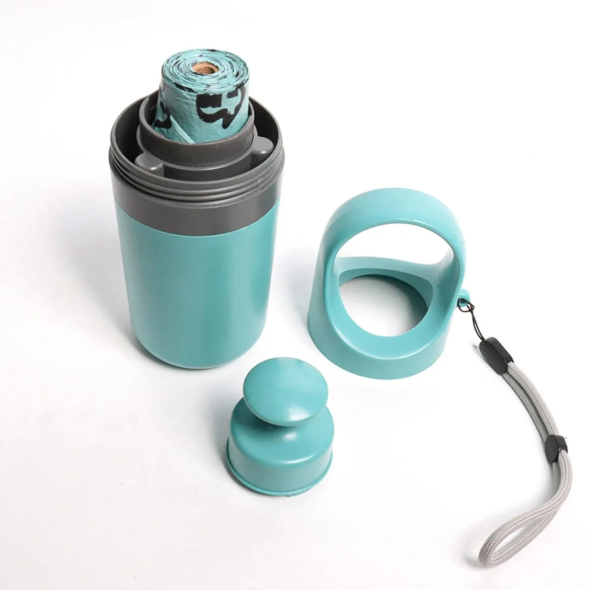 Blue pet outdoor toilet claw pooper scooper with ABS plastic build and garbage bag dispenser