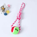 Cotton string dog toy for medium large dogs measuring approximately 38cm in red white colour combination