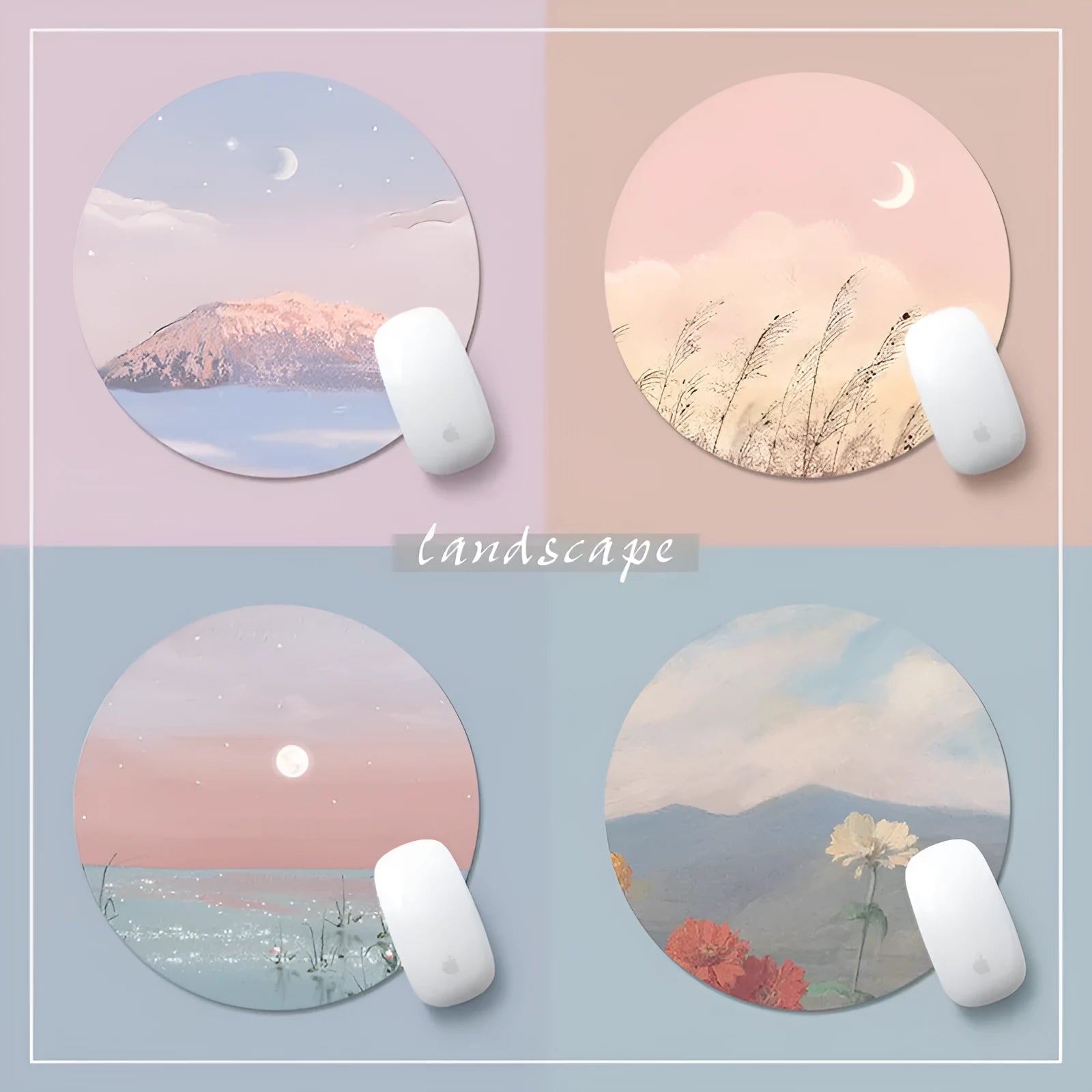 Small square 220x220mm solid colour rubber mouse pad on a desk.