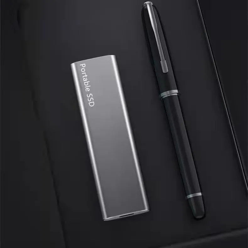 Ultra-thin metal mobile solid state drive in red, black, blue and silver colour options