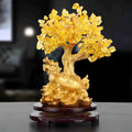Citrine small water turtle money tree Feng Shui ornament in Chinese style