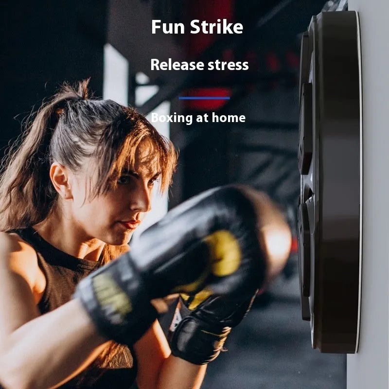 Black leather PP intelligent music boxing machine wall target for home reaction training