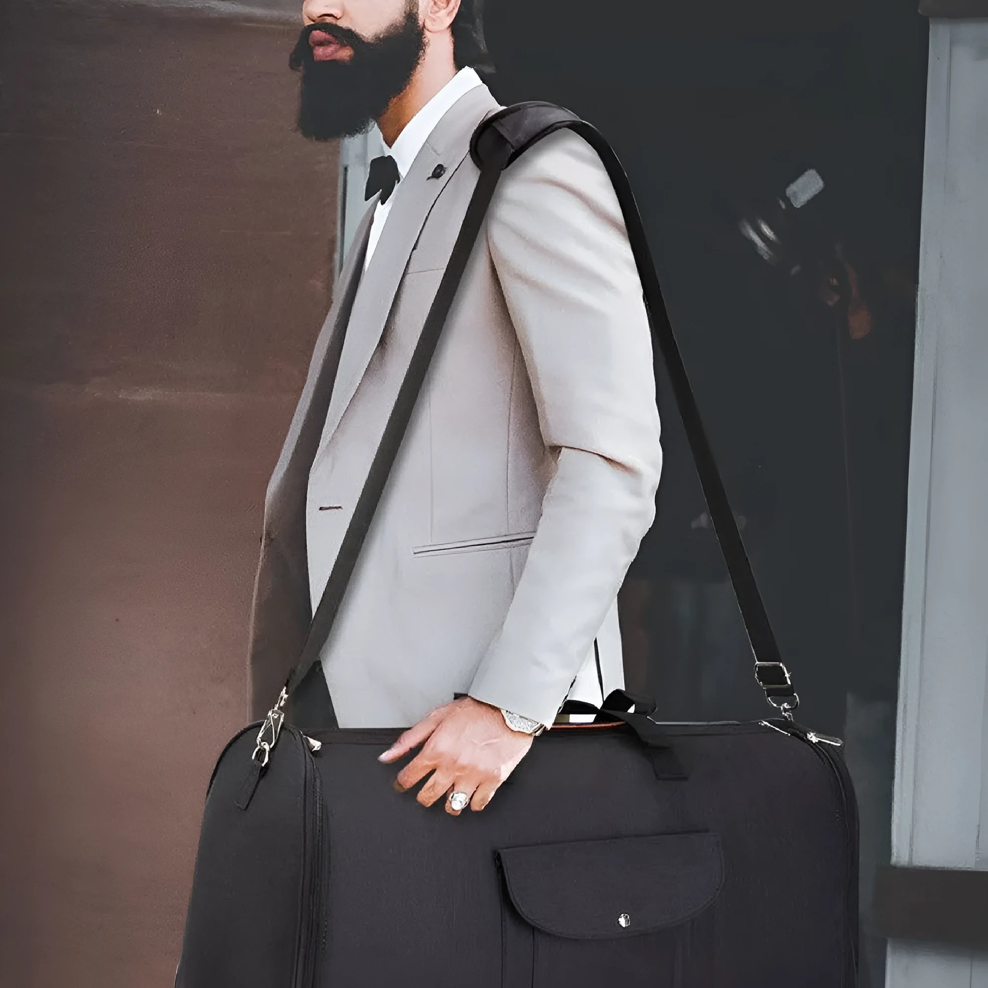Folding Oxford cloth travel and workout duffel bag in dark blue, grey, or black colours