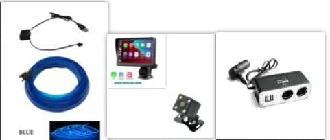 7-inch portable car smart display screen with retractable bracket mount for wireless Carplay projection