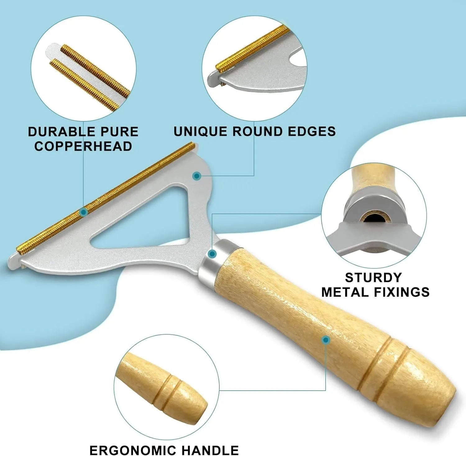 Three-piece pet hair remover set with metal lint shaver, silicone brushes, and round carpet scraper