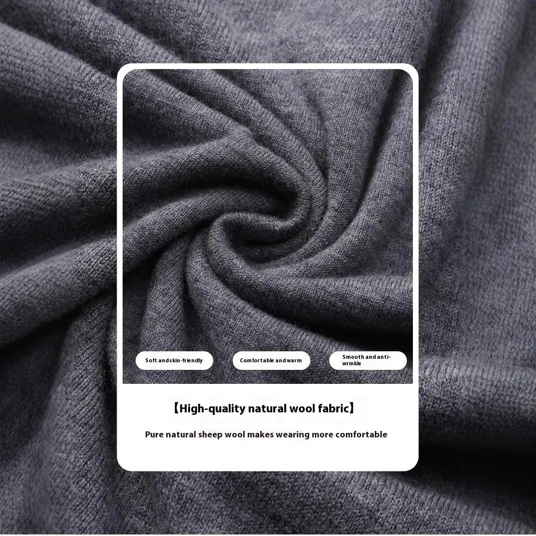 Men's regular fit pullover sweater in standard wool yarn for autumn and winter wear